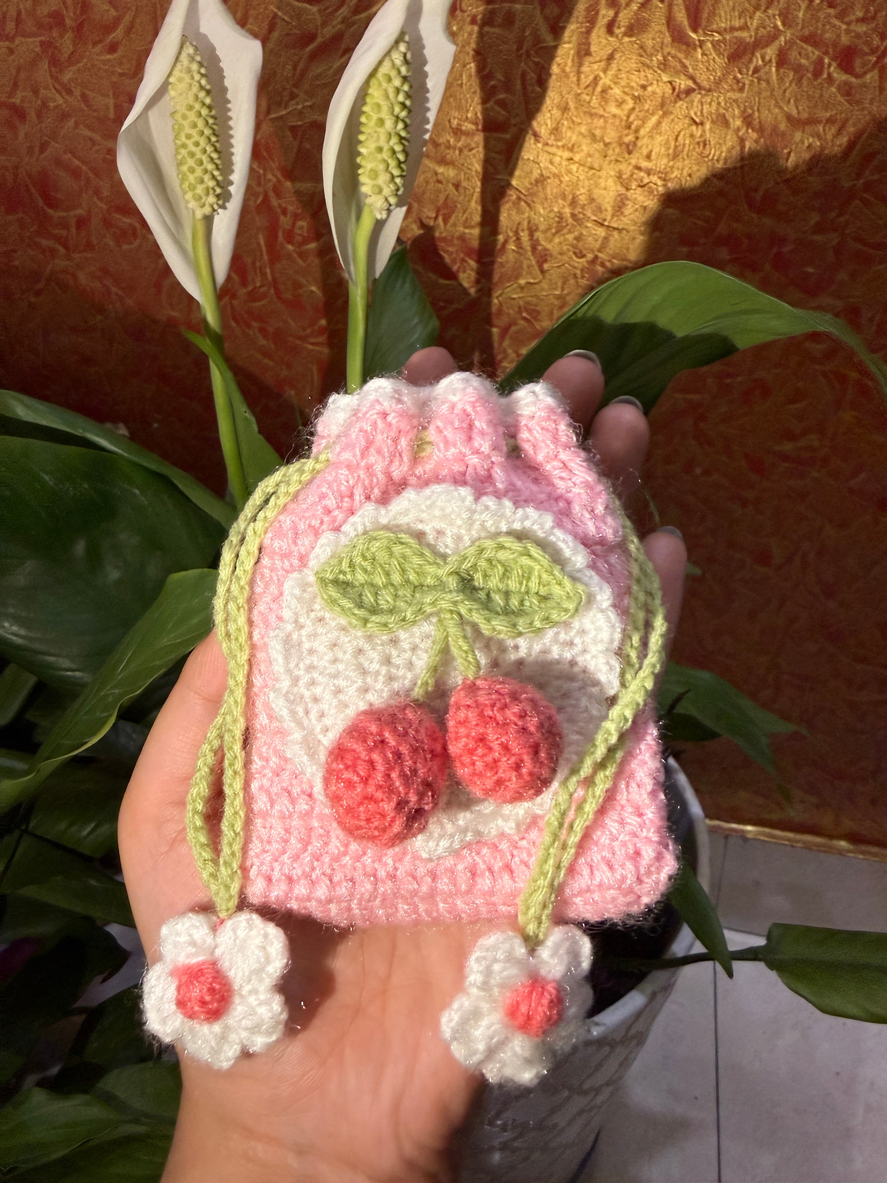 Cherry Blossom Pouch handmade crochet product image 1