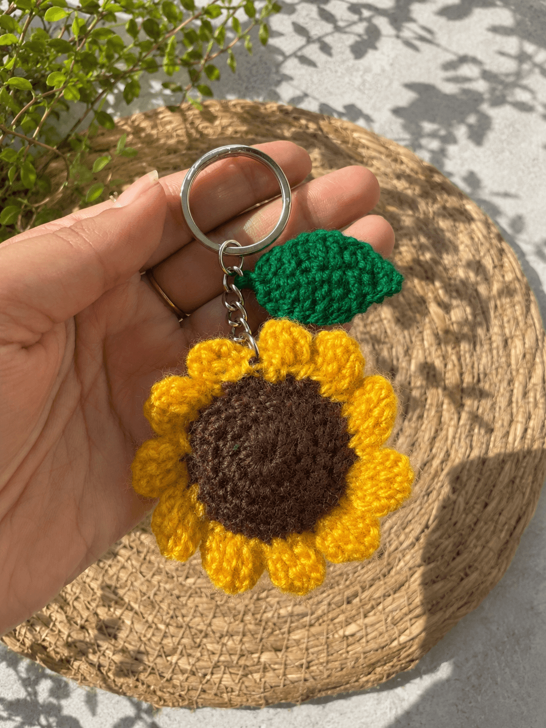 Crochet Sunflower Keychain