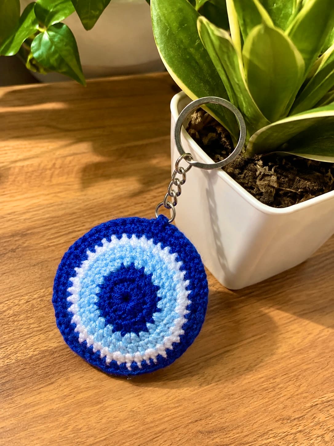 Evil Eye Crochet Keychain handmade crochet product image 1
