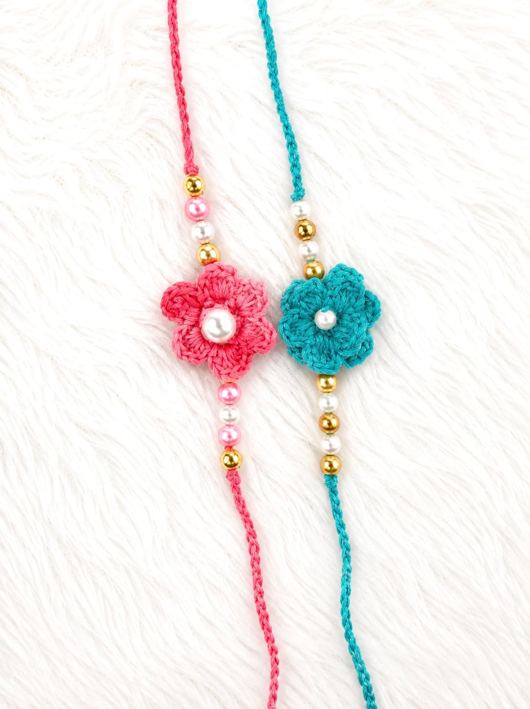 Bloom & Pearl Rakhi Set — Set of 2