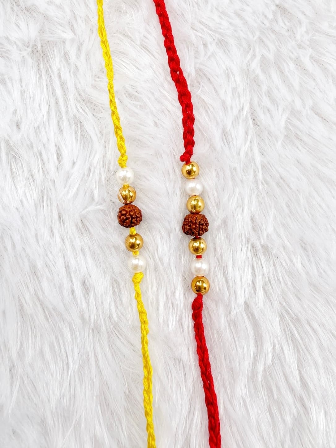 Traditional Rudraksha Rakhi Set — Set of 2