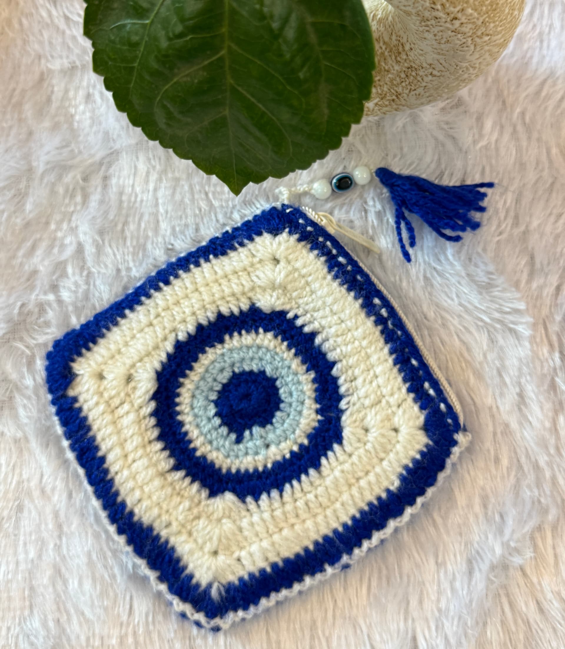 Evil Eye Crochet Pouch