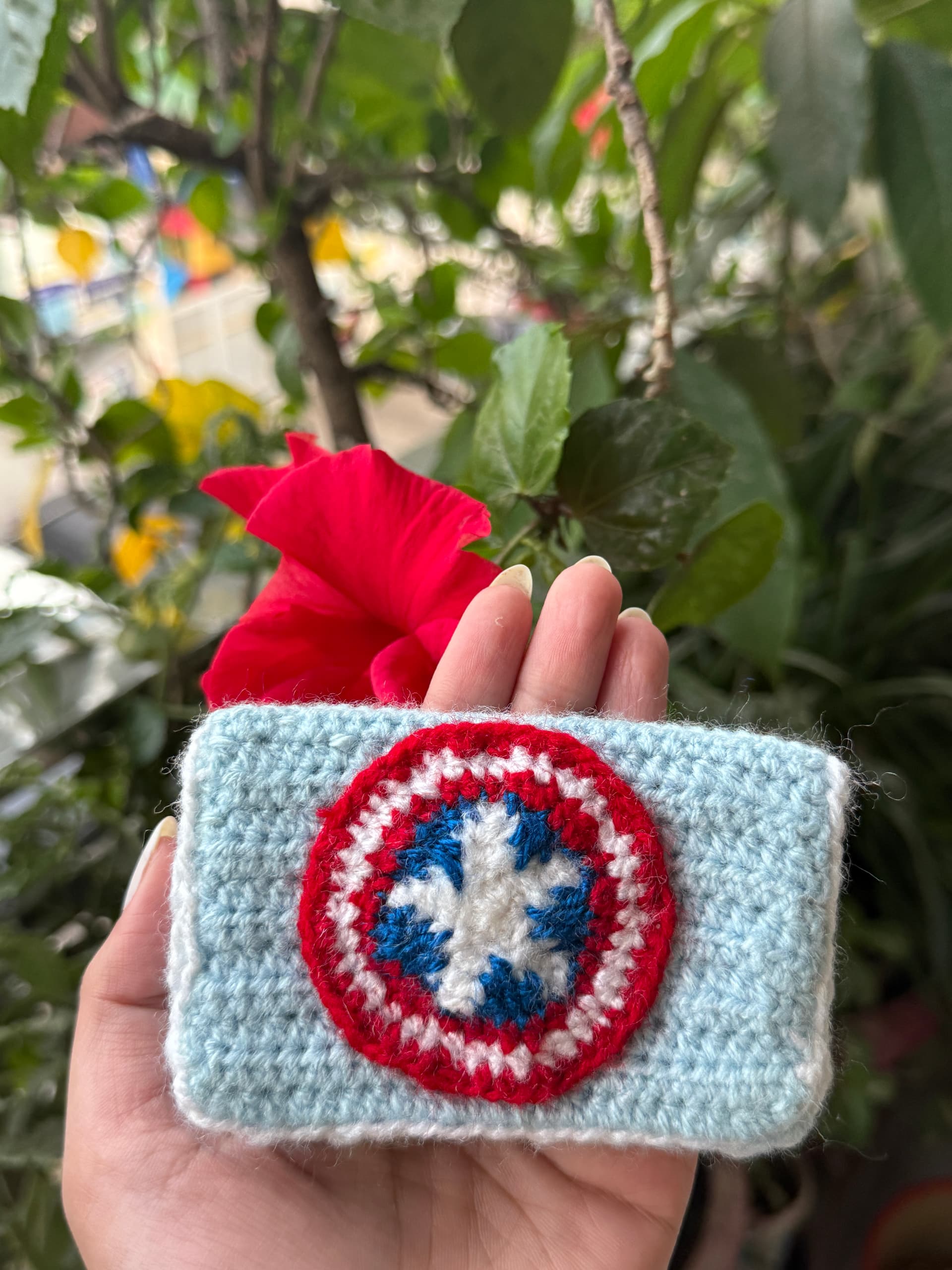 Captain Shield Crochet Card Holder