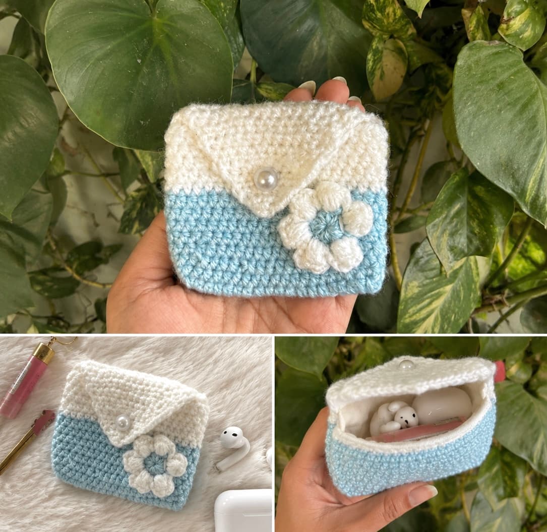 Crochet Earphone & Mini Essentials Pouch