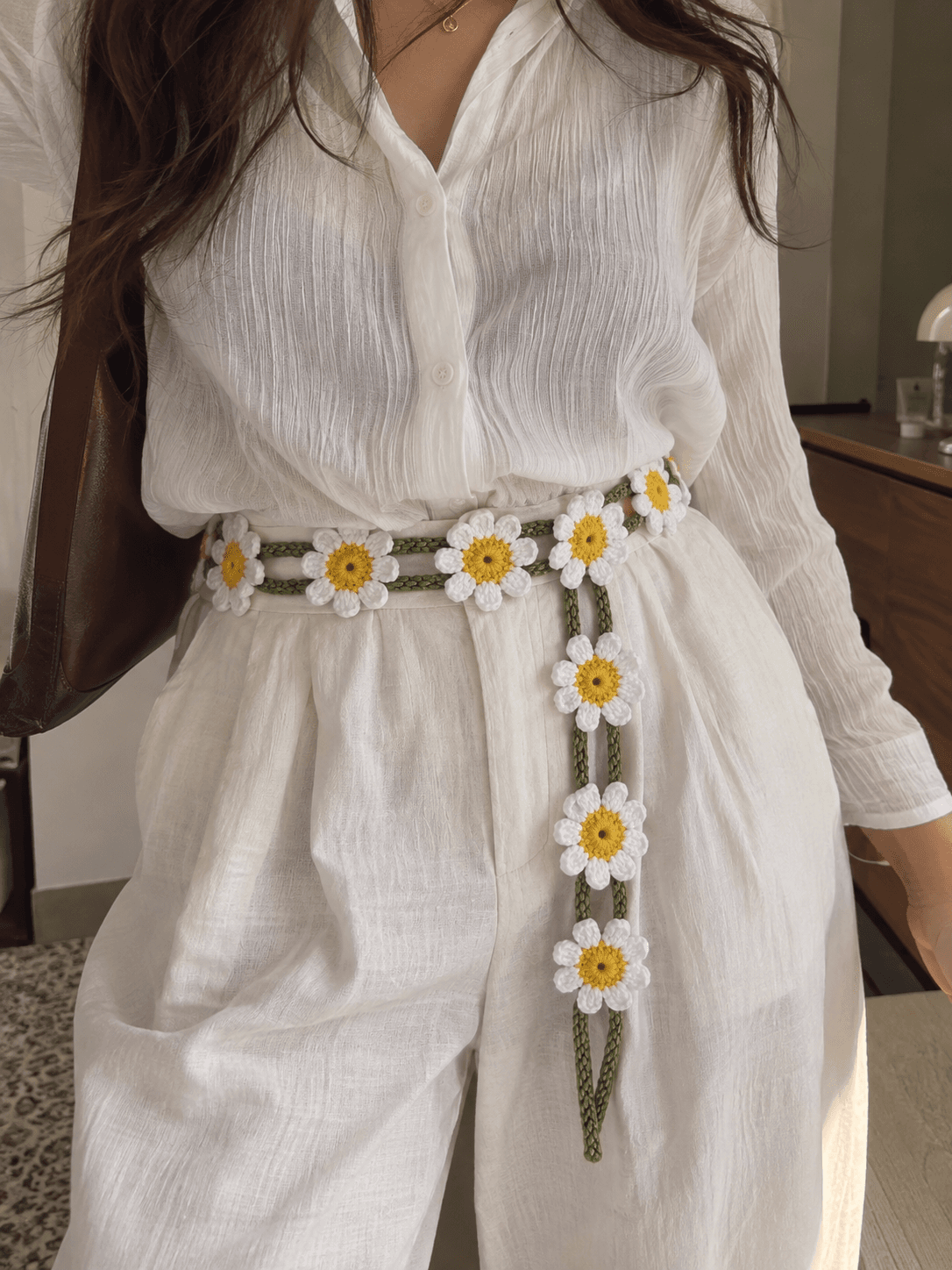 Daisy Bloom Crochet Belt | Handmade Floral Waist Belt